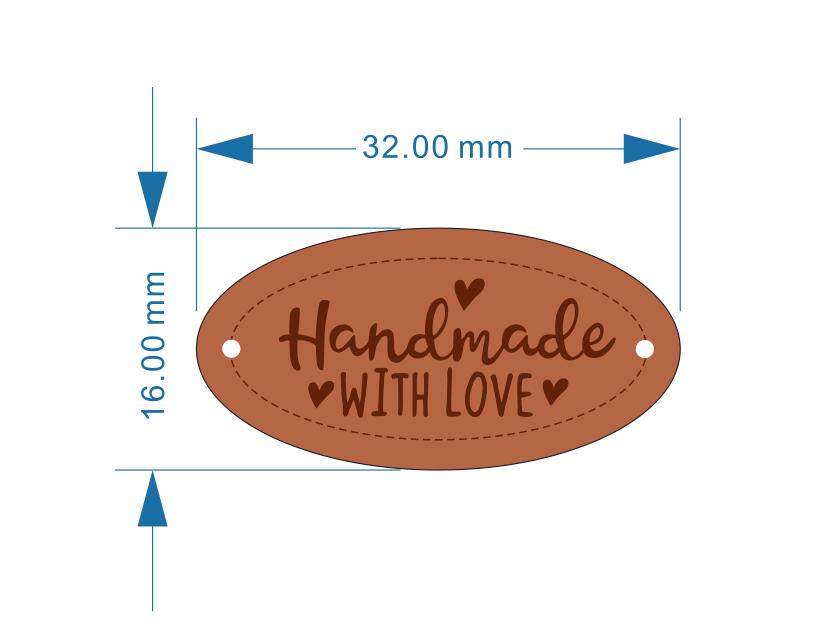 50 pcs hand made PU leather Labels 32mm* 16mm /leather label /handmade with love label /pu label