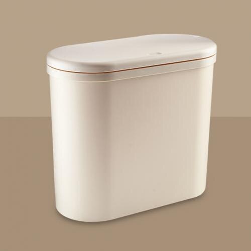 Slim Space-Saving Trash Can With Press Top Lid Durable Plastic Garbage Bin For Kitchen Bathroom Rv Living Room Office Small Container Wastebasket - View #6