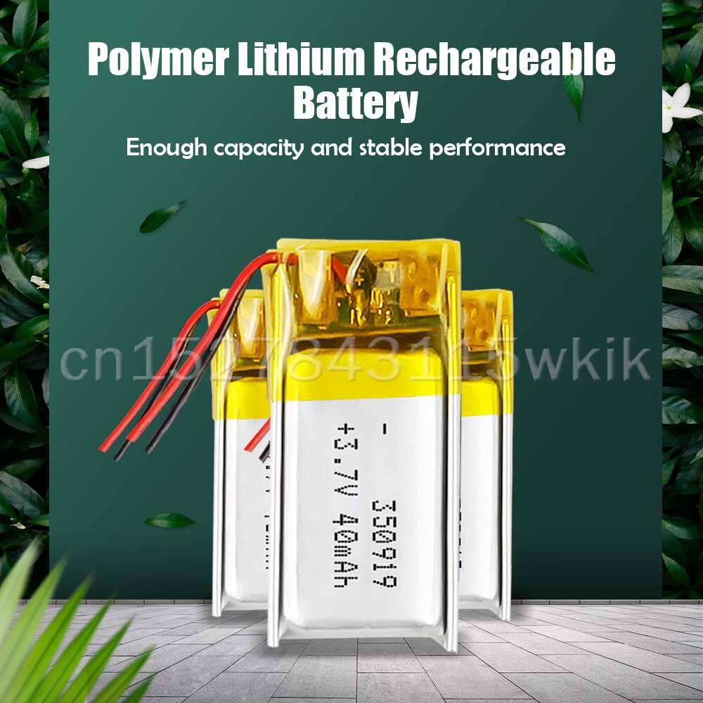 350919 3.7V 50Mah Oplaadbare Lithium Polymeer Li-Po Batterij Voor MP3 MP4 MP5 Dvd Led Bluetooth Oortelefoon speaker Massage Speelgoed Fan
