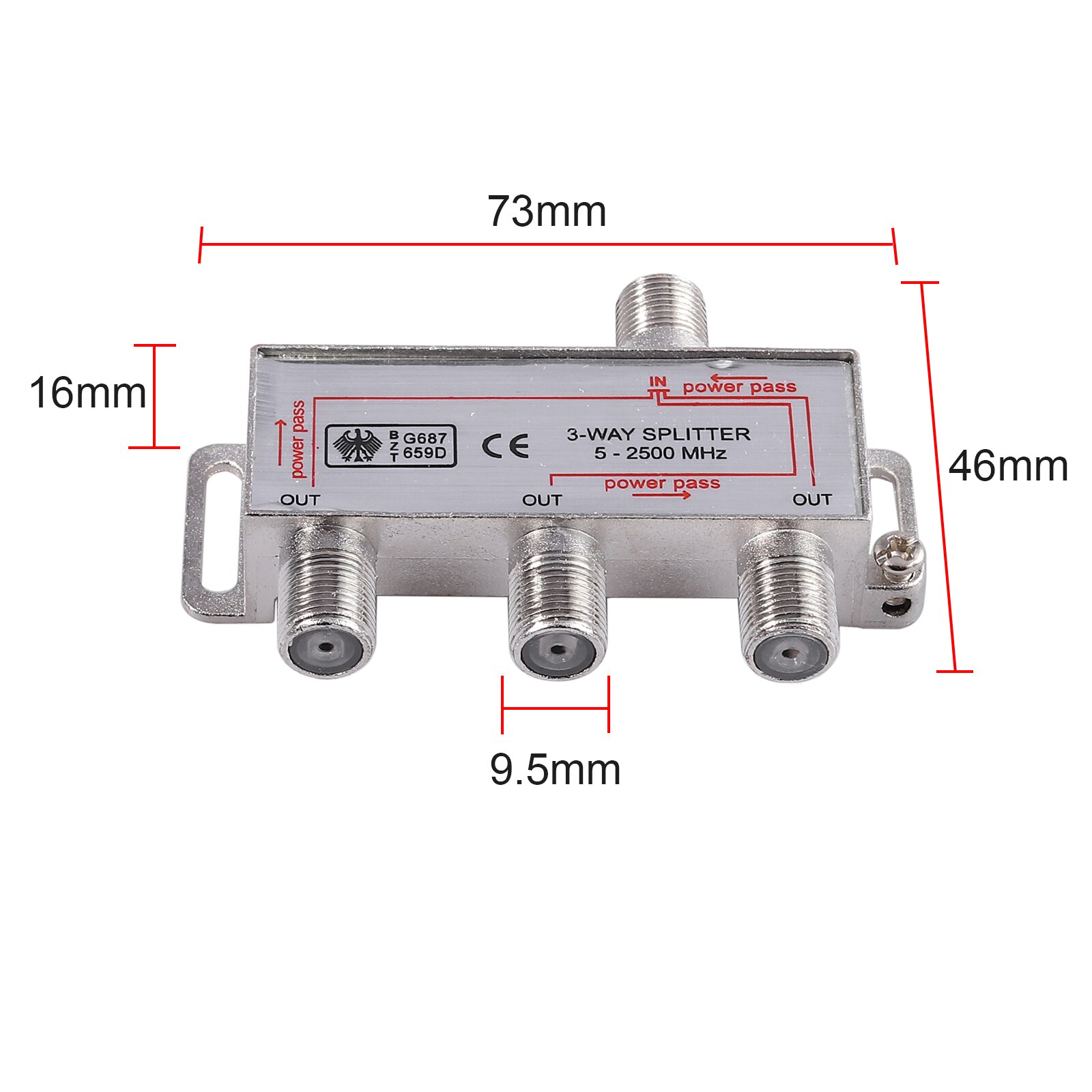 Neoteck 2 Pcs 3 Way TV / CATV Broadband Splitter 2500MHz 3-Way Coax Cable Splitter Bi-Directional MoCA 5-2500MHz