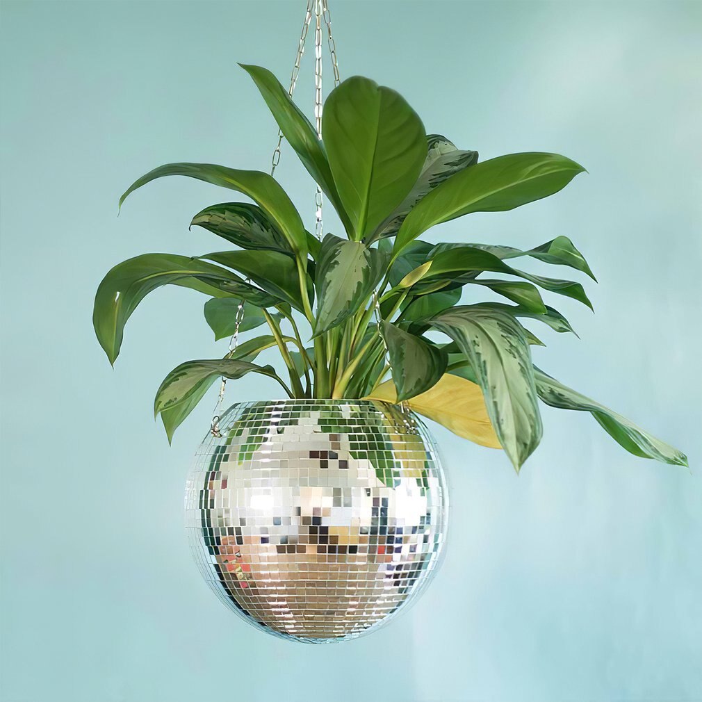 Spiegel Reflector Tuin Potten Plantenbakken Disco Ball Outdoor Bloempotten Touw Spiegel Opknoping Mand Muur Thuis Kamer Tuin Vaas