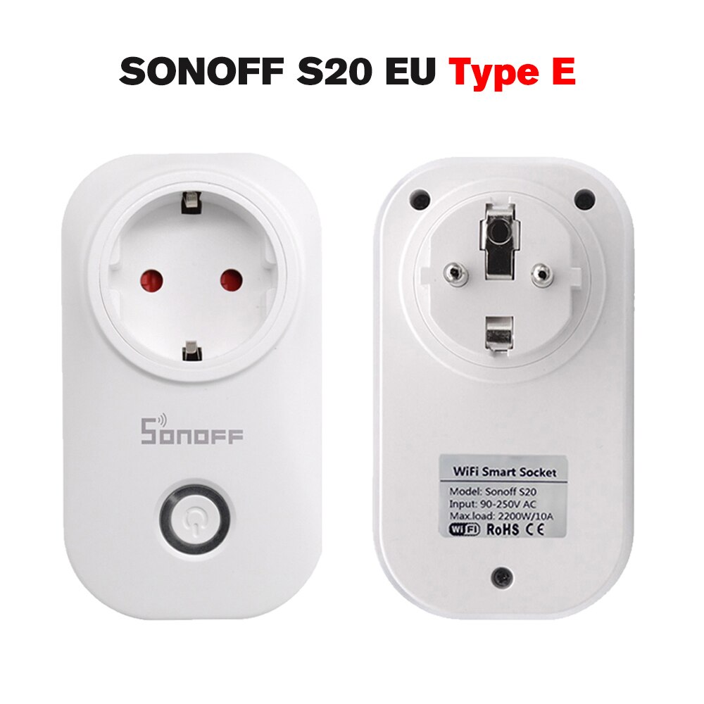 2Pcs/Lot SONOFF Baisc Wifi Smart Socket Switch Wireless Remote Control Power Sockets App Control for Alexa Google Home