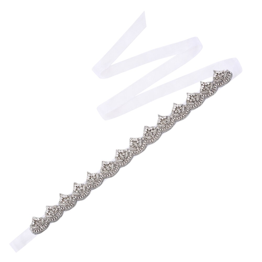 Topqueen  s460 bröllopsklänning bälte indiskt siden kvinnor bälte juvel bälte kvinna snabba produkter gravidklänning bälte formellt bälte: Organza vit