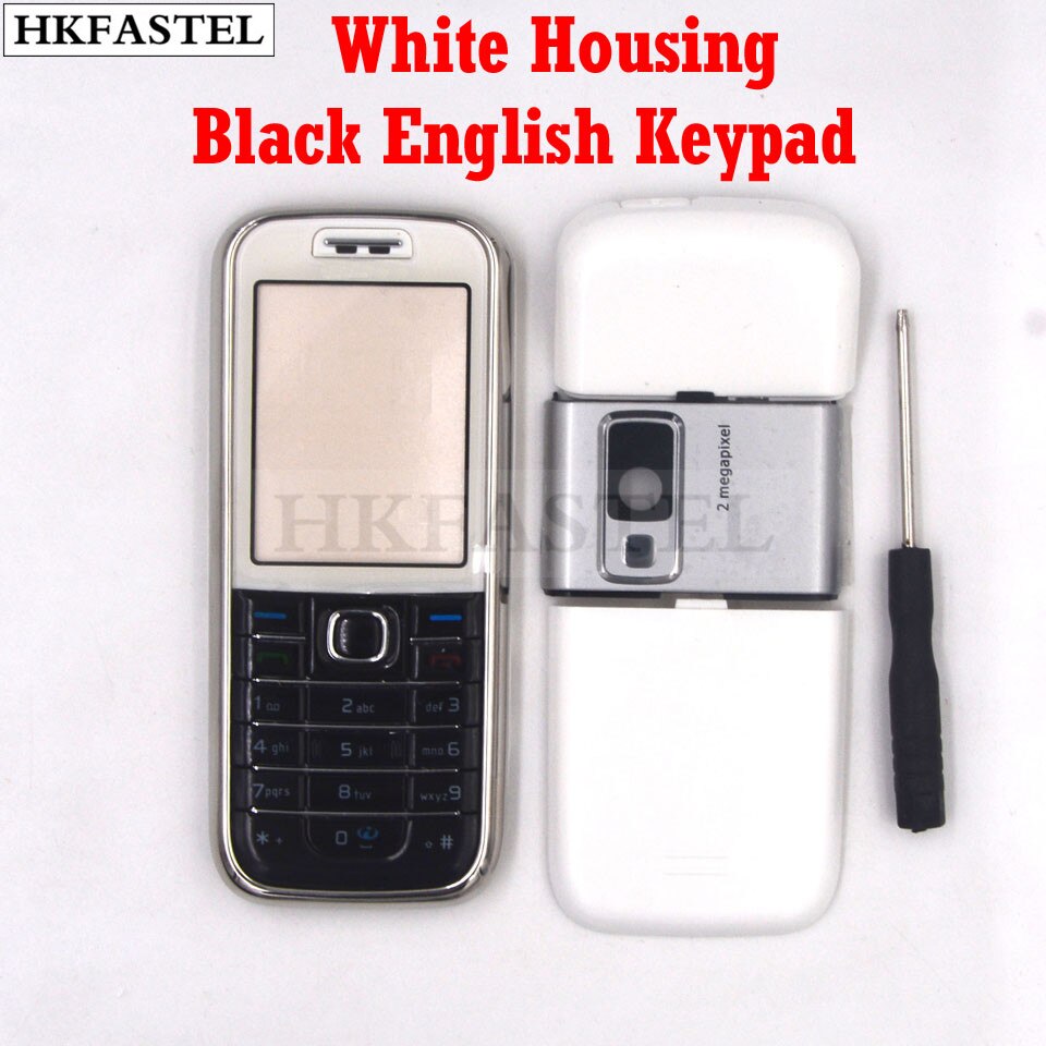 Hkfastel Voor Nokia 6233 Full Complete Mobiele Telefoon Behuizing Cover Case + Engels/Russisch Toetsenbord + met Tracking