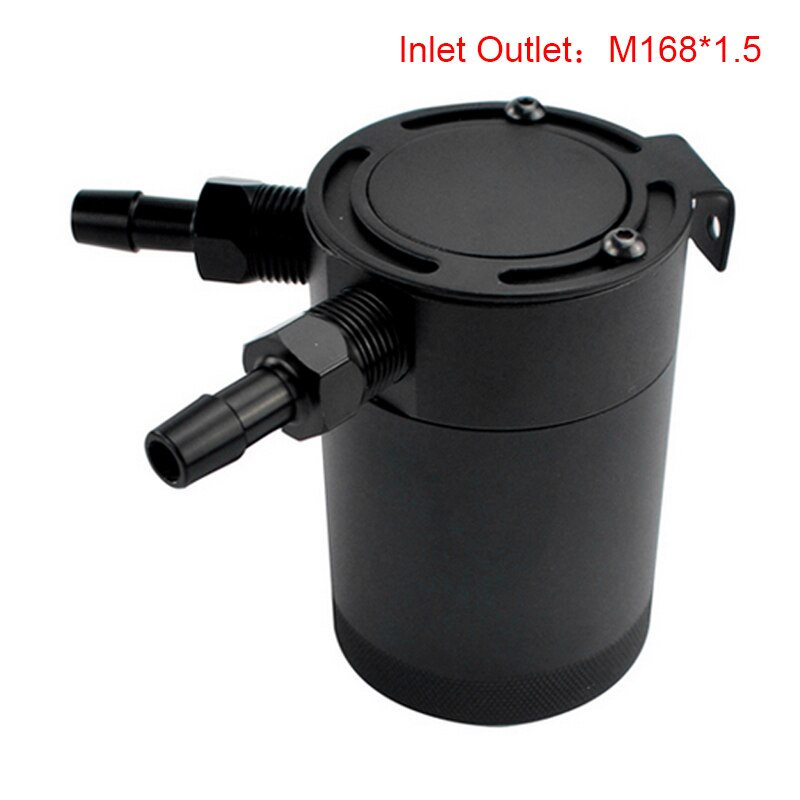 RESO- Universal Aluminum Oil Catch Can Tank Air Racing Oil Separator 2/3 Port with removable valve: 2 Port