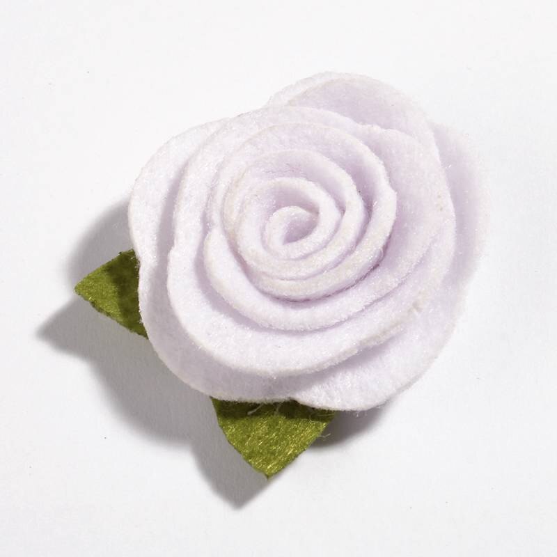 Flores de tela no tejidas de fieltro con hojas verdes para la cabeza, accesorios para el cabello, rosas enrolladas bonitas, 5CM, 10 Uds.: I / Flower Only