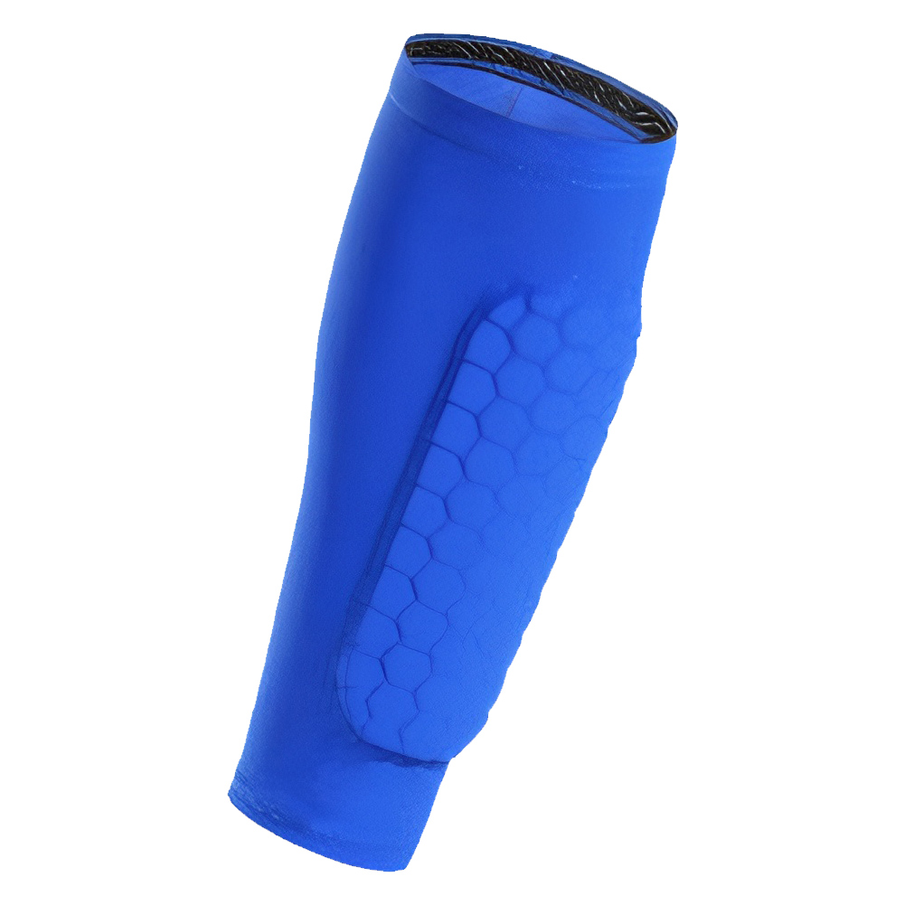 Espinilleras de fútbol, manga de compresión para pantorrilla, espinilleras deportivas cómodas, funda protectora antideslizante para pantorrilla para deportes físicos: M / Azul
