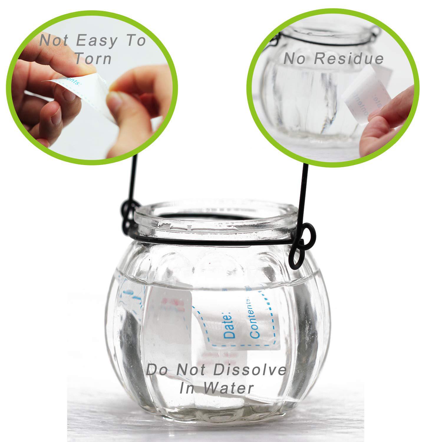 150/600pcs Material Food Storage Label Refrigerator Freezer Food Storage Date Content Stickers for Container Bottle Jar Packing