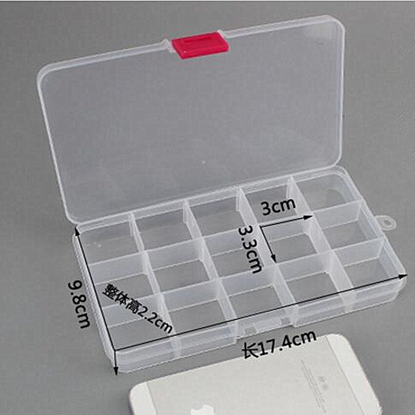 1Pc 15 Slots Milieuvriendelijke Plastic Vierkante Huishouden Opbergdoos Case Oorbel Sieraden Container Thuis Organisator Kleurrijke Doos