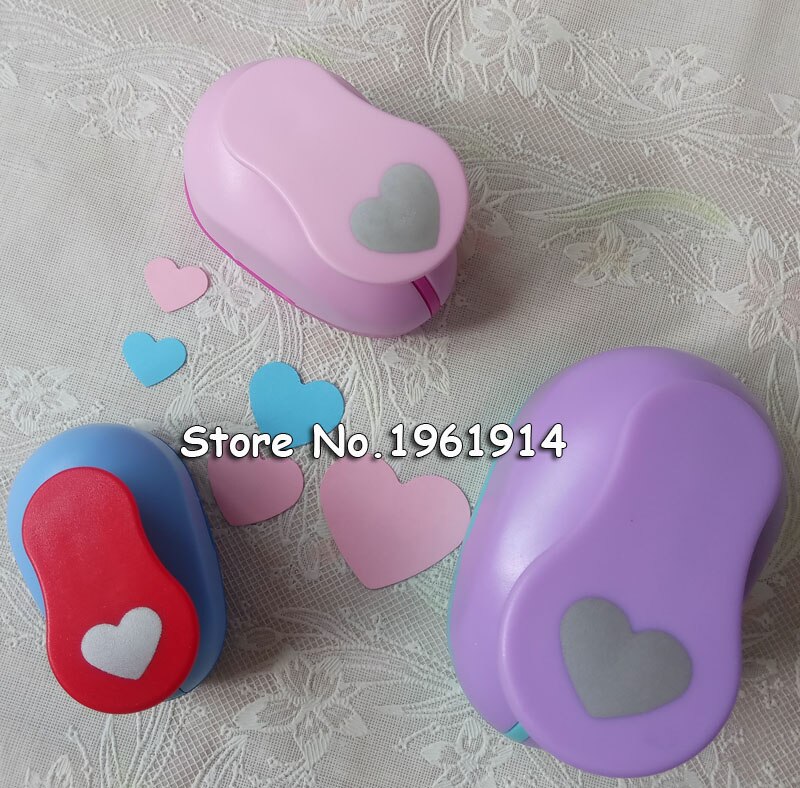 3pcs(5.0cm,2.5cm,1.6cm) heart shape craft punch set Punch Craft Scrapbooking school Paper Puncher eva hole punch