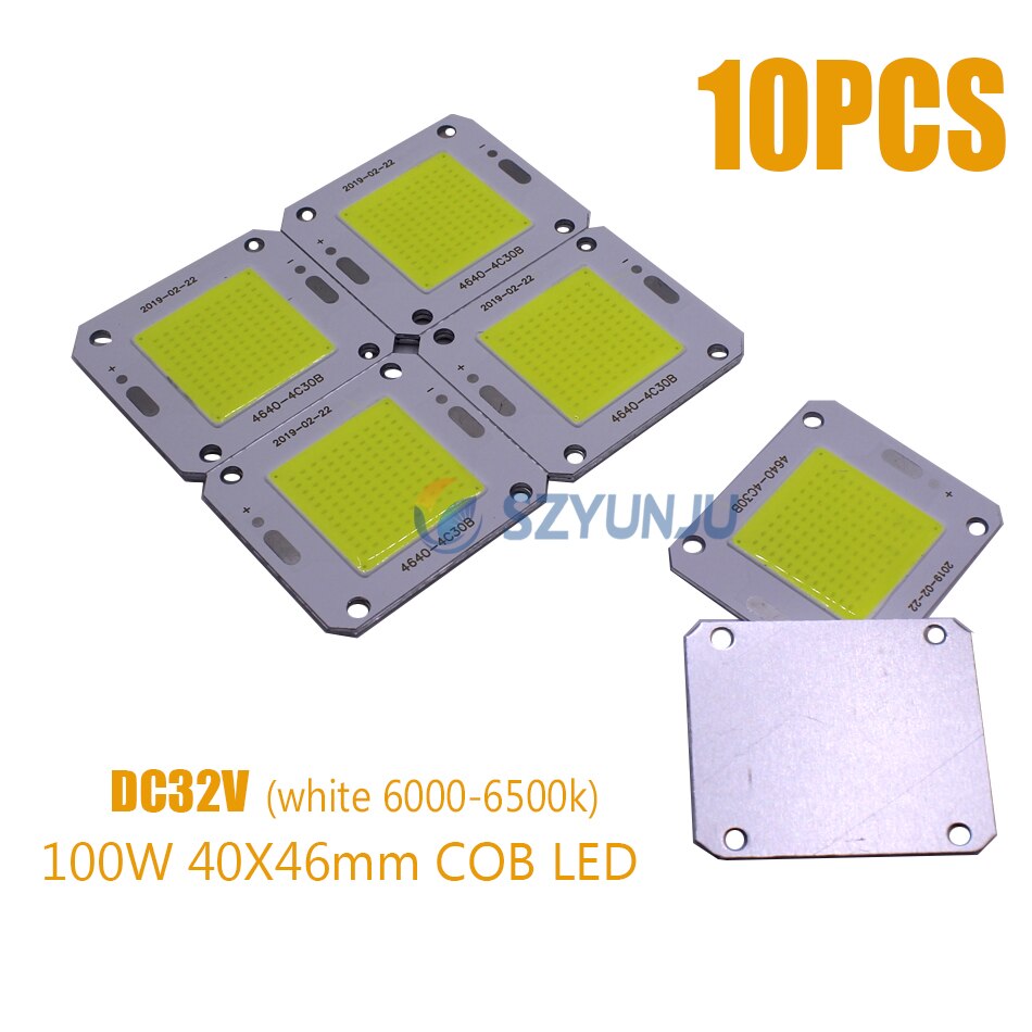 100W 40x46mm COB LED Chip Zuiver wit 6000-6500K 100LM/W LED Chip bron voor Overstroming Licht DC30-36V 10PCS