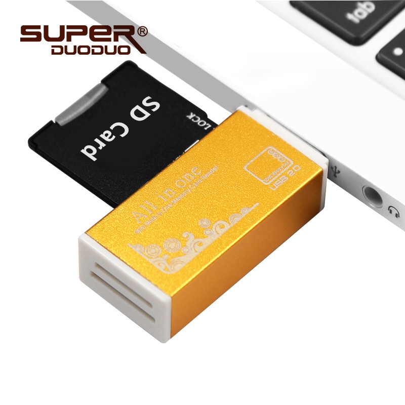 de USB 2,0 en 1 Multi adaptador de lector de tarjeta de memoria Micro SD SDHC TF M2 MMC