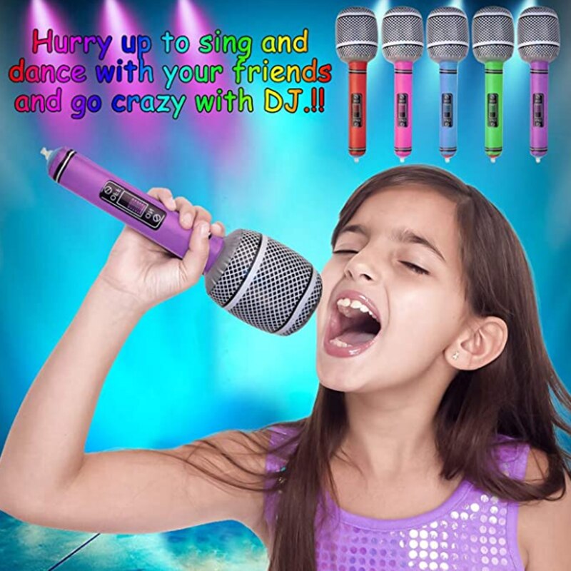 Zwembad Pop Opblaasbare Microfoon Blow Up Karaoke Party Toy Prop Drijvende Opblaasbare Microfoon Party Speelgoed