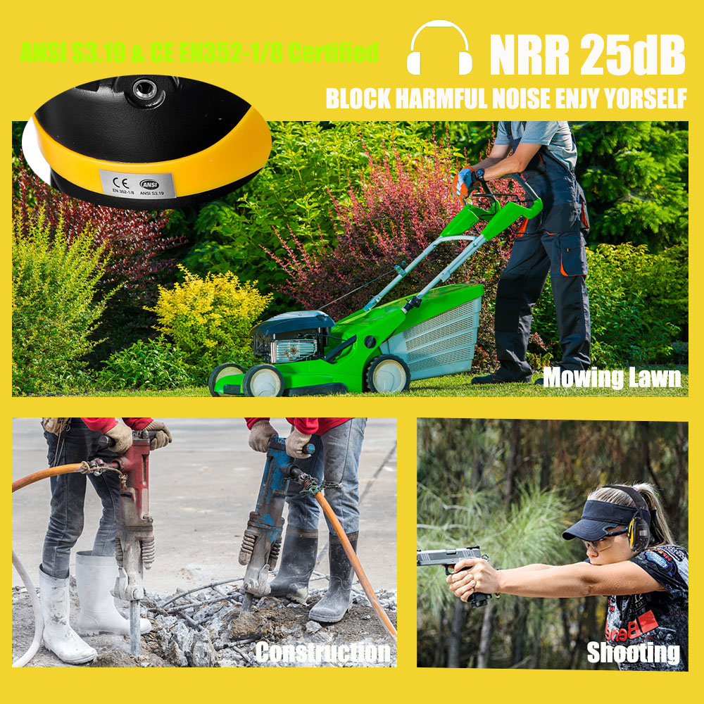 PROTEAR AM/FM Radio Headphones with Digital Display NRR 25dB Hearing Protection Noise Reduction Safety Earmuffs for Mowing