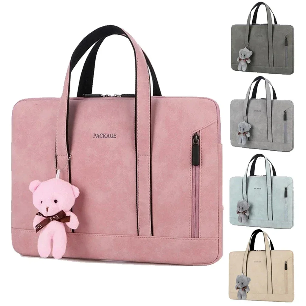 Laptoptas voor notebook, waterdichte PU lederen aktetas, dames zakelijke handtas, 13,3 14 15,6 inch voor Macbook Pro 13 15 hoes