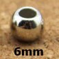 100pcs Dia 4 6 8 10 12mm CCB Round Big Hole Bead Gold Spacer Beads Leather Cords Bracelet Necklace For DIY Jewelry Making: Rhodium 6mm