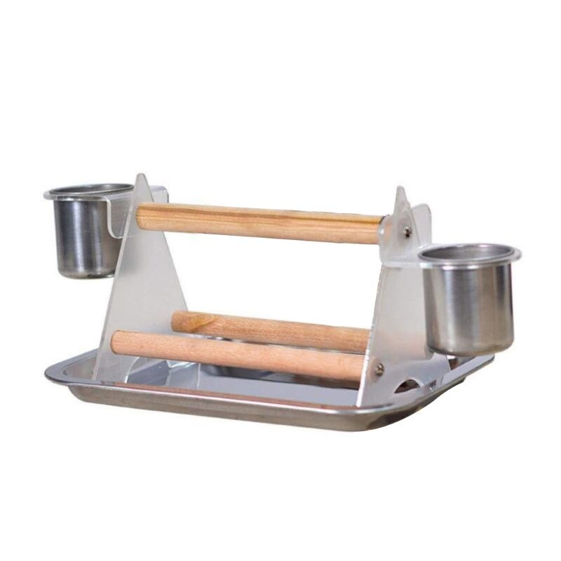 Parrot Bird Desktop Triangle Stair Stand Tray Perch Support Bite Grinder Claw Fun Acrylic Pet Toys