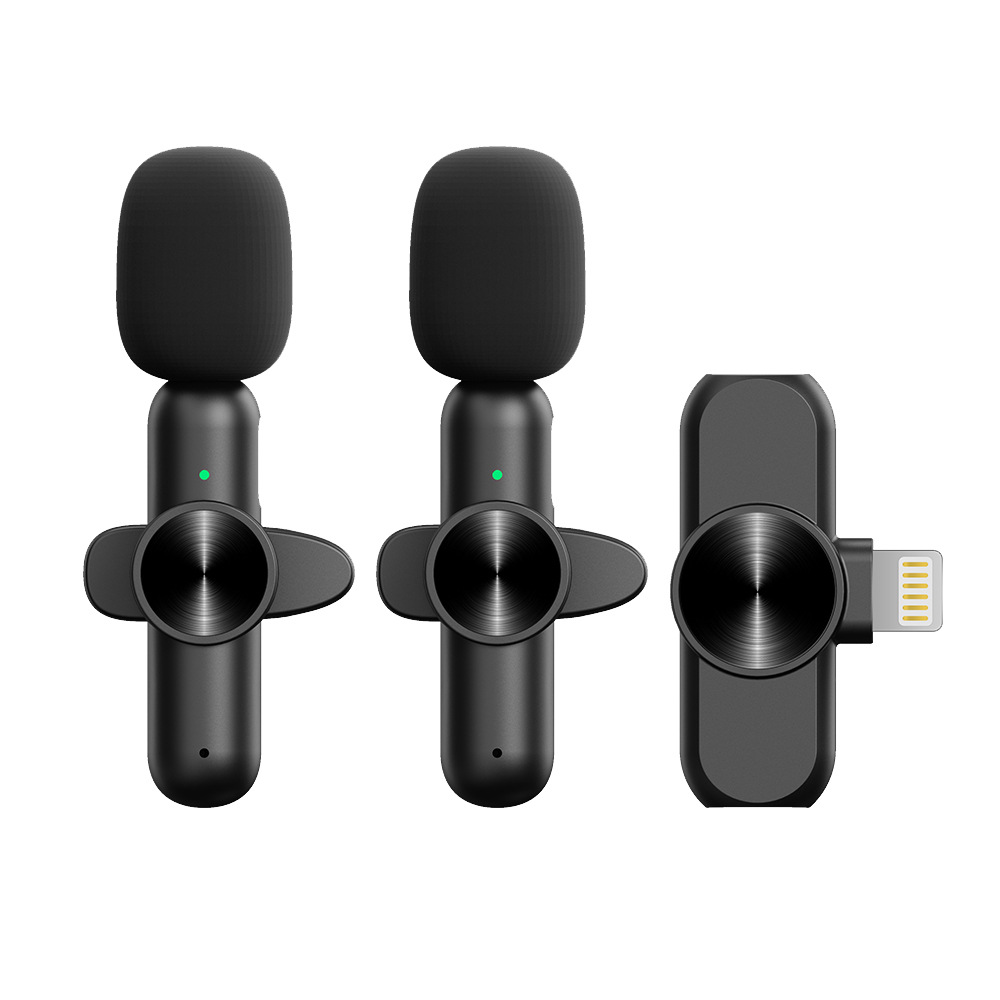 Bezprzewodowy mikrofon Lavalier do iPhone'a iPad Profesjonalny mini mikrofon Plug-Play na mikrofonie klapowym do nagrywania wideo i wywiadów: green