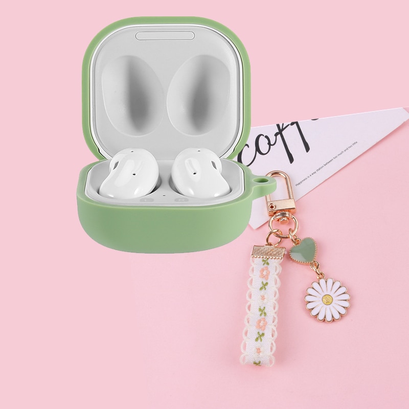 for Samsung Galaxy Buds Live case Korea flower keyring earphone Case for Galaxy Buds Live cover Non-slip silicone protect case