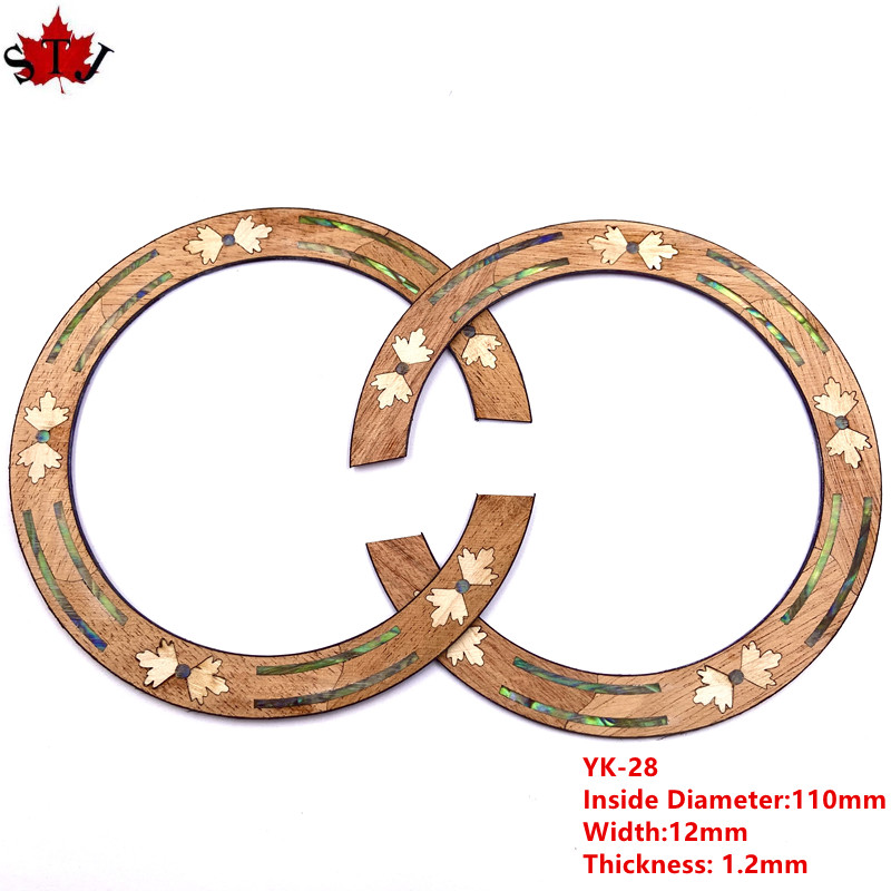 Rosette pour guitare acoustique classique, 2 pièces, cercle en bois de rose, trou de son, incrustation de décalcomanie, pièces de guitare acoustique: style 8