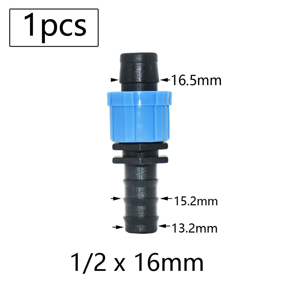 16mm Micro Irrigation Drip Tape Connectors Tee Repair Elbow End Plug Tap Fittings Locked Hose Joints Greenhouse Coupler: Blue