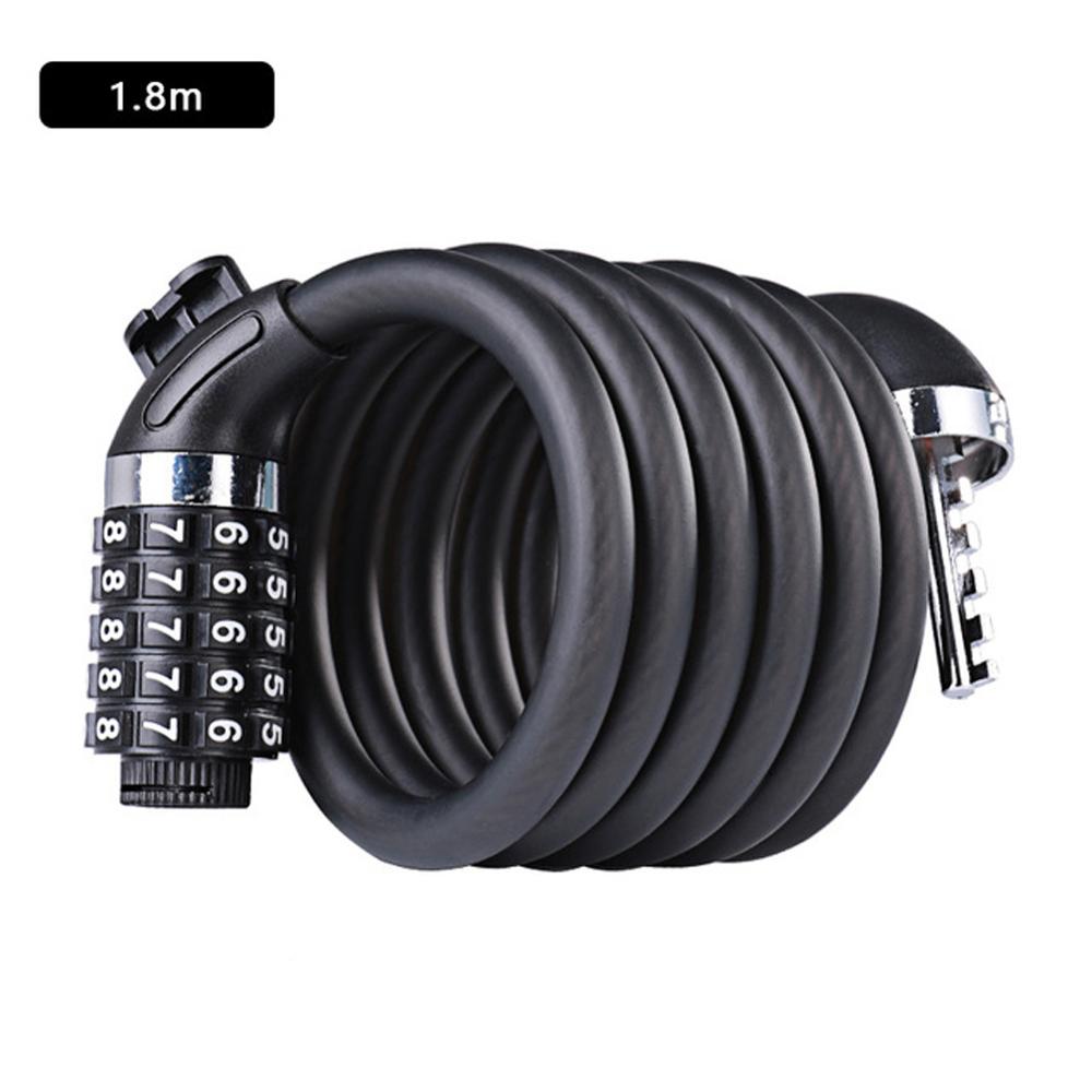 Anti Theft Bike Lock Steel Wire Safe Bicycle Lock MTB Road Bicycle Lock 1.2m 1.8m Password lock Anti-theft: 1.8m password style