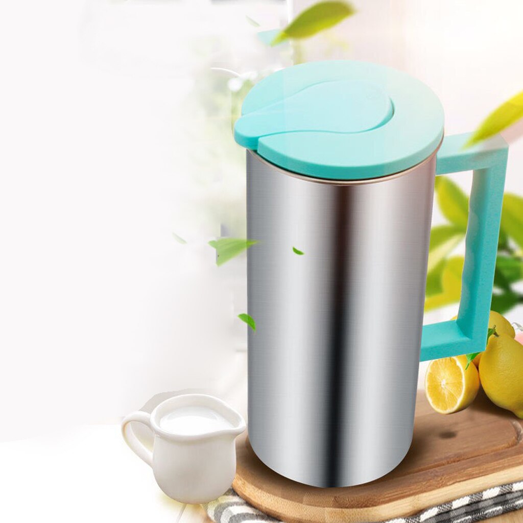 1.8 Liter Large Stainless Steel Water Pitcher Jug Drinks Juice Beverage Jugs for Home Kitchen Shop Cafe Office Use