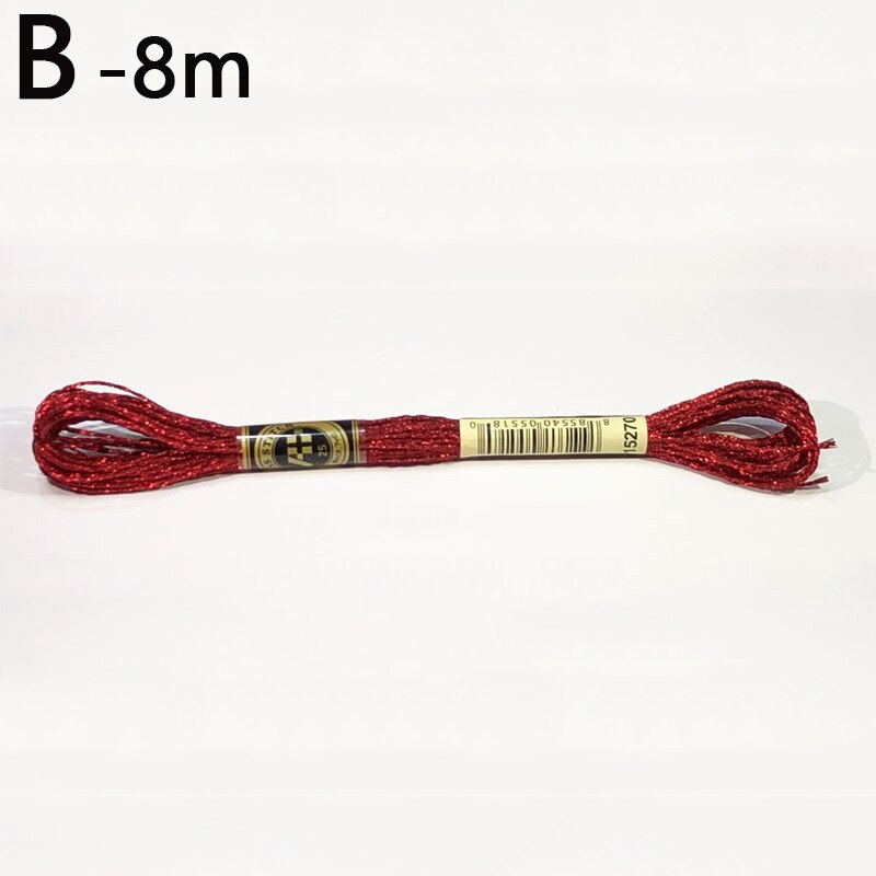 8 Meters DIY Embroidery Thread French Bullion Wire Handmade Gold Silver Wire Round Bright Silk Hand Cross Stitch Sweing Thread: B