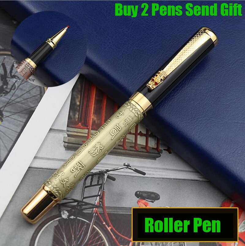 Brand Dragon Crystal Fountain Pen Luxury Metal Ink Pen Luoshi 598 Buy 2 Pens Send: Gold Roller Pen