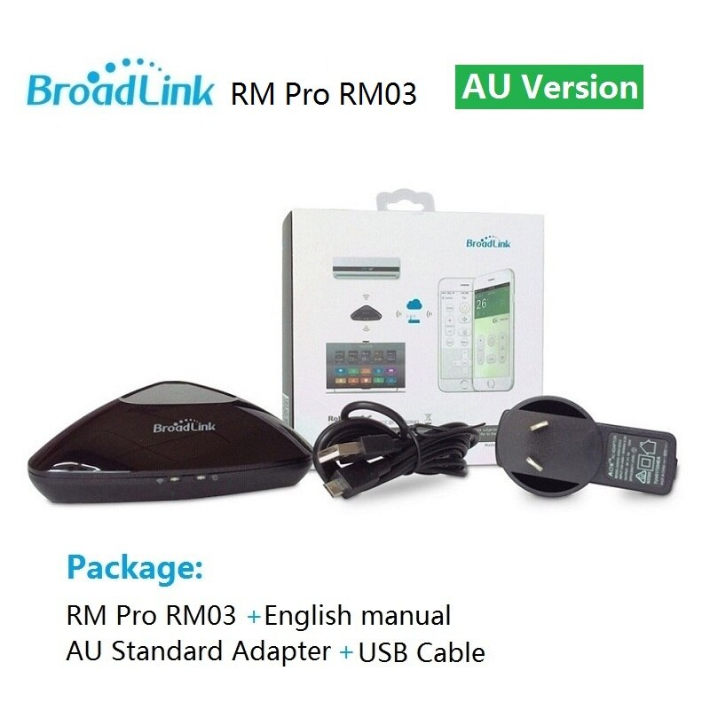Rm pro + smart hjemmeautomatisering smart universal wifi + ir + rf trådløs fjernbetjening kompatibel til alexa og google home mini: Au standard