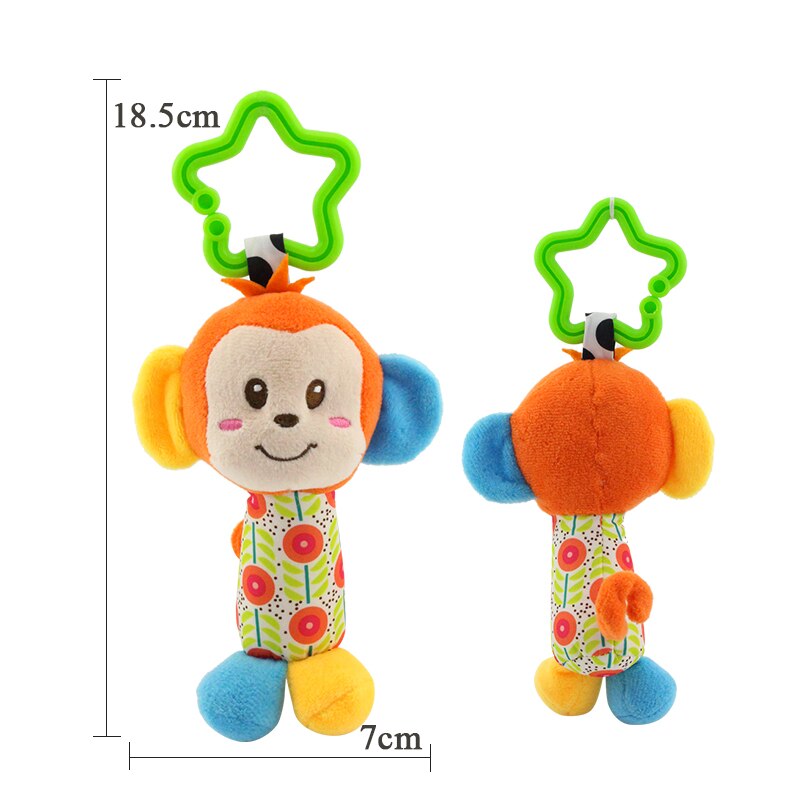 Babyspeelgoed dieren pluche baby muziek rammelaars mobiel speelgoed bel voor peuters hangende kinderwagen bed pasgeboren speelgoed 0-12 maanden: Swj 001- aap