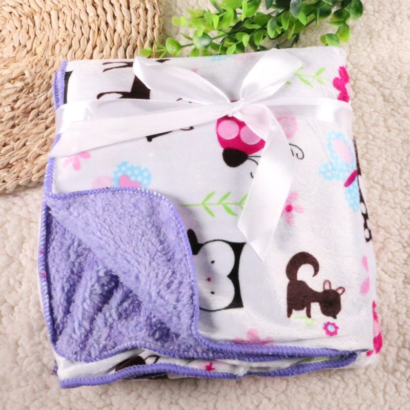 Baby filt 76*100 cm barn varm fleece filt på sängen mjuk rutig kasta filt etrq 0003