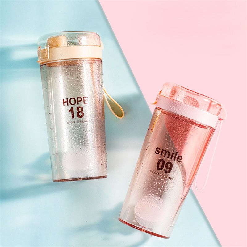 Upspirit 400ml rørende vannflaske plast lekkasjesikker kaffedrikke vannkoker bærbar sport reise protein shaker drinkware