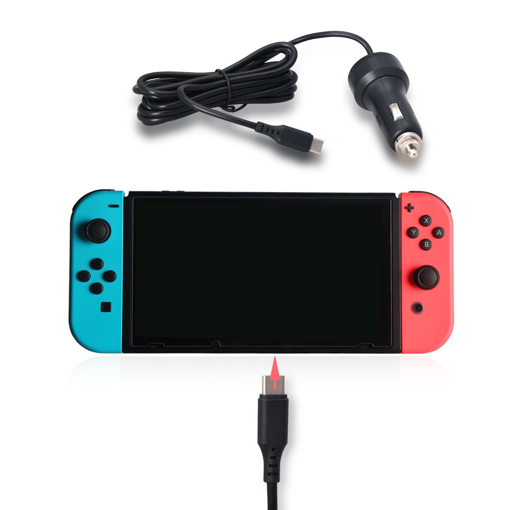 Nintend Switch 5V 2.4A Cigare Car Charger 8 Feet USB Type C Port Travel Power Supply Mini Car-Charger For Nintendo Switch NS NX