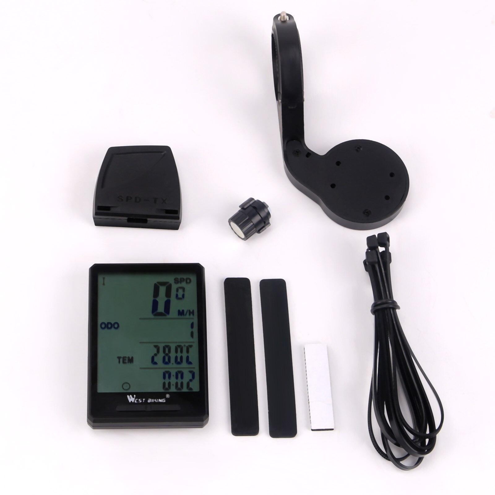 West cycling draadloze fietscomputer waterdichte grote scherm fietscomputer fiets snelheidsmeter kilometerteller led digitaal horloge snelheidsmeter