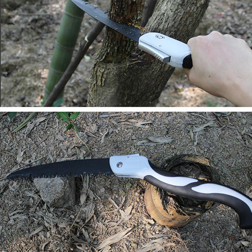 Folding High Carbon Steel Pruning Saw Wood Cutting Survival Hand Saw Sharp Lockable Blade Hand-held For Home Use