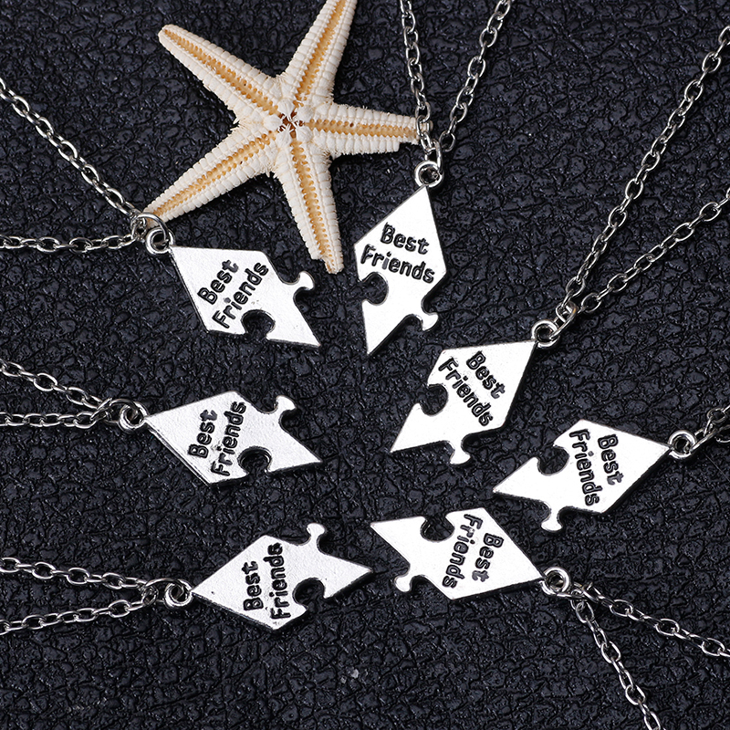 Ensemble de 7 pièces de collier pour meilleur ami, sœurs, bon ami, pendentif d'amitié, mot, bijoux pour dames, ,