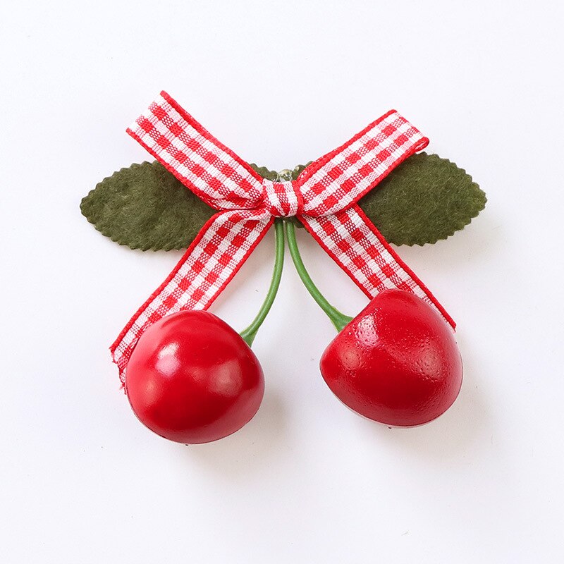 Cute Baby headdress children's hair accessories three-dimensional cherry jewelry hairpin bow princess head flower side clip: 2