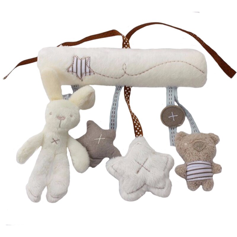 Hasenbaby-hängebett, sicherheitssitz, plüschtier, handglocke, multifunktionales plüschtier, kinderwagen-Handy, Mobiltelefon