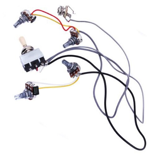 Gitaar Kabelboom Kit, 2 Volume 2 Tone 1 Jack 500K Potten 3 Manier Schakelaar Gitaar Circuit Kabelboom Kit Fit voor Les Paul LP Gitaar