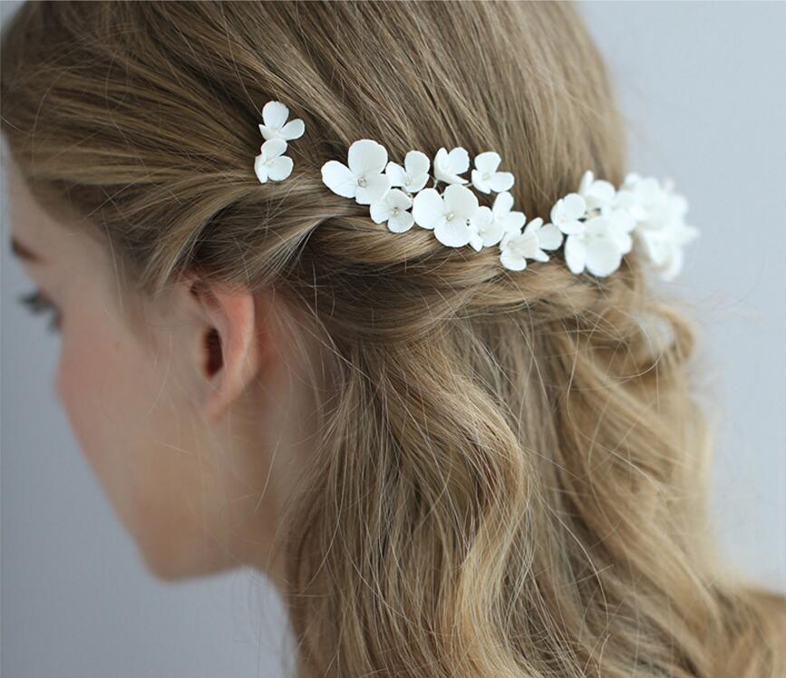 Vacker keramik bröllop headpiece brud