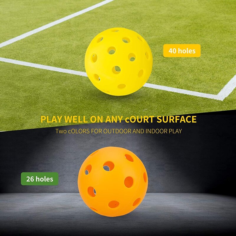 Bolas de decapleball indoor usapa paddle ball 26 buracos pickleball treinamento esporte prática plástico pickleball fluxo ar bolas ocas