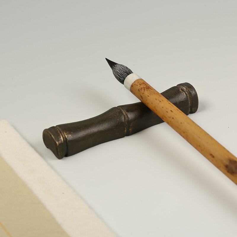 Metalen Paperweights Chinese Kalligrafie Paperweights Klassieke Bamboe Vormige Koperen Presse-papier Draagbare Papier Drukken Prop