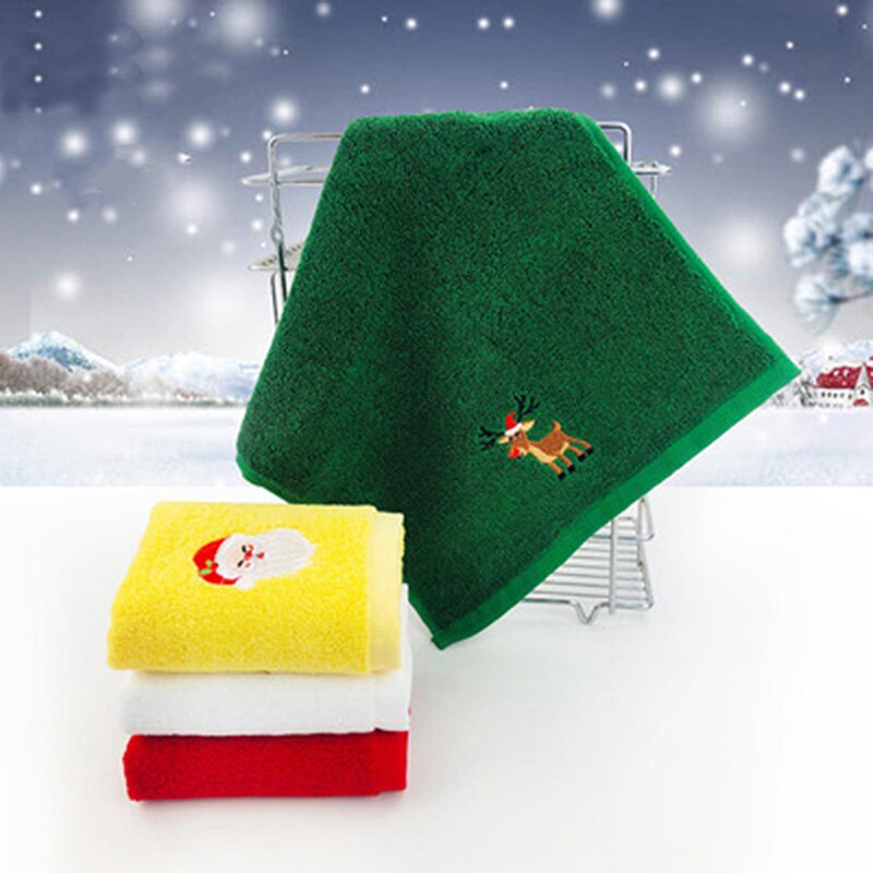 Christmas Face Washing Cloth Cute Santa Claus Elk Face Towel Cloth For Man Home Bathroom Woman Towels Xmas
