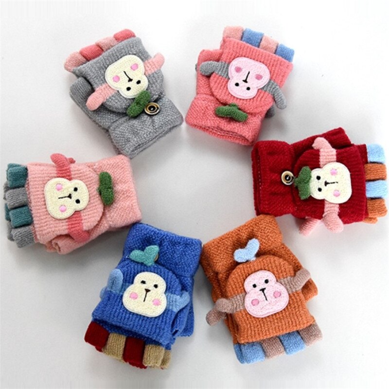 Leuke Baby Handschoenen Winter Warm Kids Handschoenen voor 1 tot 5 Y Kind Handschoenen Kindje Vinger Handschoenen met Flip Wanten