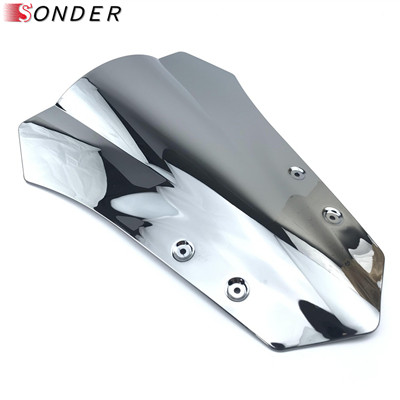 Windshield WindScreen For Yamaha MT-09 Tracer MT09 FJ09 FJ-09 15-16 Double Bubble MT 09 FJ 09 Accessories: Chrome
