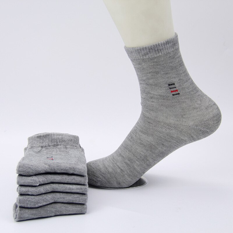 5 par herresokker ensfarvet bomuld klassiske business casual sokker sommer efterår fremragende åndbar herresok meias