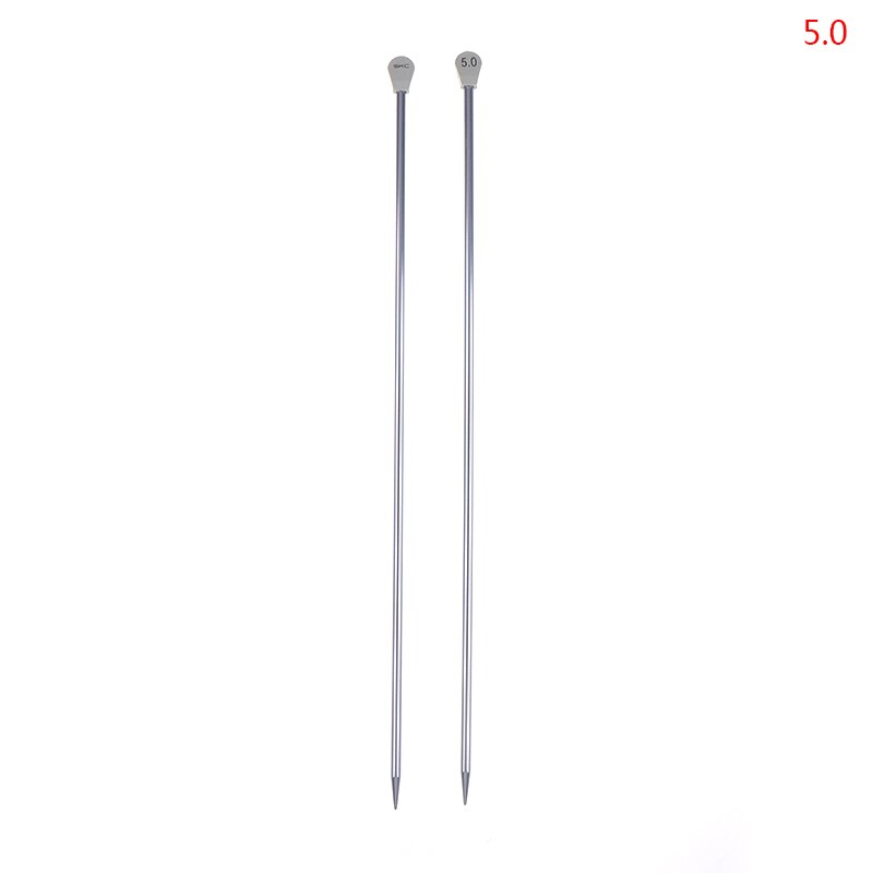 2 stuks/set enkelpuntige breinaalden spelden rechte aluminium diy weefgereedschap lange trui sjaal naald: G