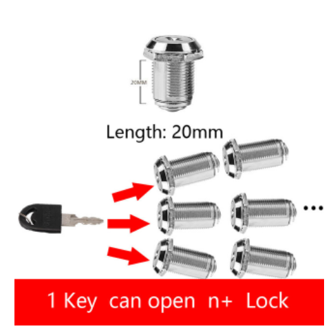 1PCS Drawer file cabinet metal cabinet cam lock longer 10MM 16mm 20mm 25mm 30mm 40mm tool cabinet equipment cabinet box lock: Red