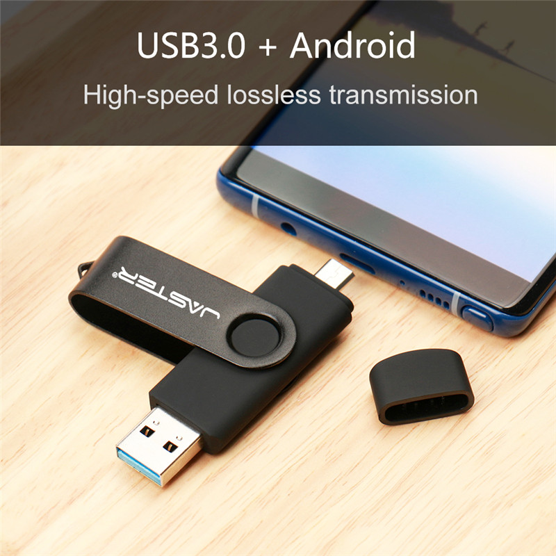 USB 3.0 OTG 64GB Black 2 in 1 Flash Drive 32GB Waterproof 16GB Plastic pendrive 8GB U disk 4GB Memory Stick Business